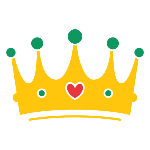 Yellow crown with jewelry PNG Design
