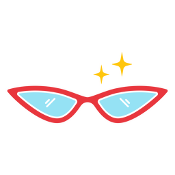 Blaue Brille mit rotem Rahmen PNG-Design