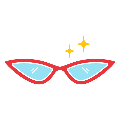 Blue eyeglasses with a red frame PNG Design
