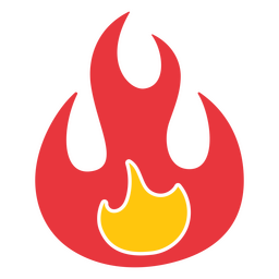 Icono plano hoguera y llama Diseño PNG