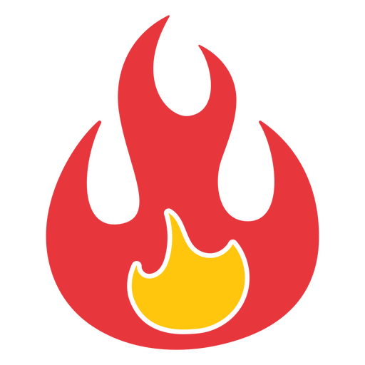 Ícone plano de fogueira e chama Desenho PNG
