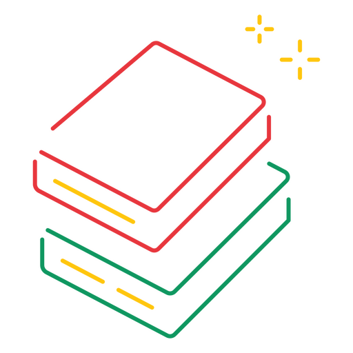 Icono de libros rojos y verdes Diseño PNG