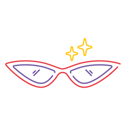 Glitzerbrille mit rotem Rahmen PNG-Design
