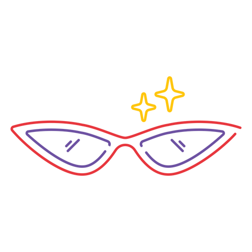 Óculos brilhantes com armação vermelha Desenho PNG