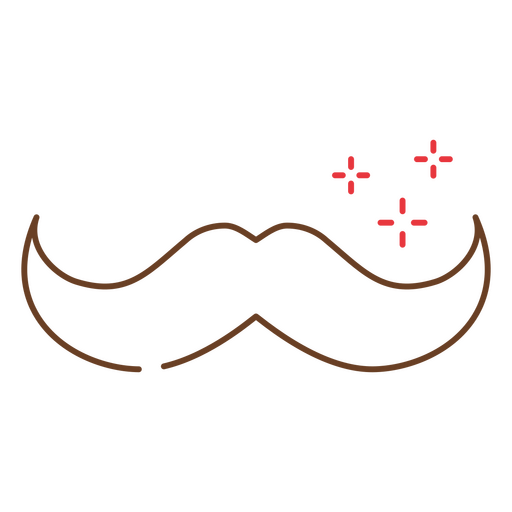 Icono de bigote de moda antigua Diseño PNG