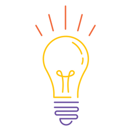 Strich-Glühbirne-Symbol PNG-Design