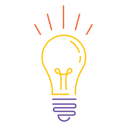 Stroke light bulb icon PNG Design