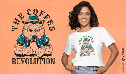 Design de camiseta de charuto fumando animal urso