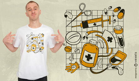Nurse medical elements t-shirt design