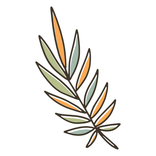 Rama de olivo colorida Diseño PNG