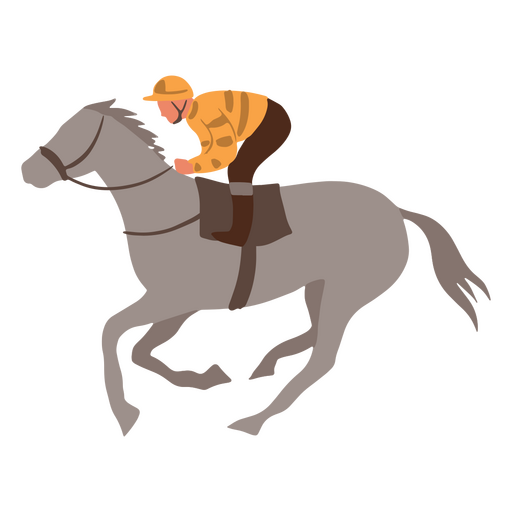 Cavaleiro em uma corrida de cavalos Desenho PNG