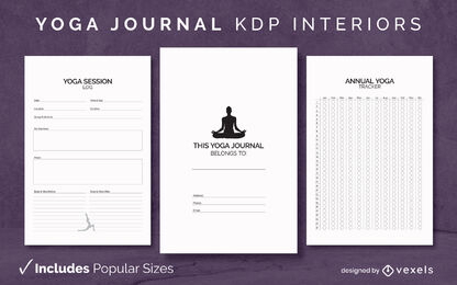 Diário de meditação de ioga Modelo de Design KDP