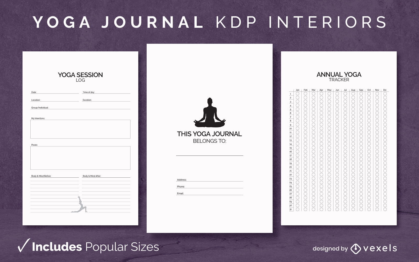 Diário de meditação de ioga Modelo de Design KDP