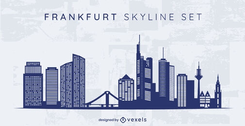 Frankfurt german city skyline cut out
