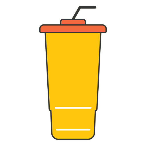 Yellow plastic drink cup PNG Design