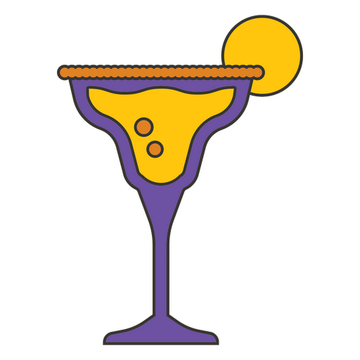 Orange cocktail cup PNG Design