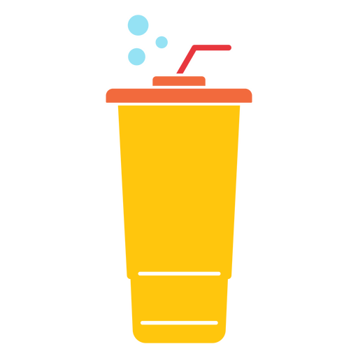 Copo plástico amarelo de suco Desenho PNG