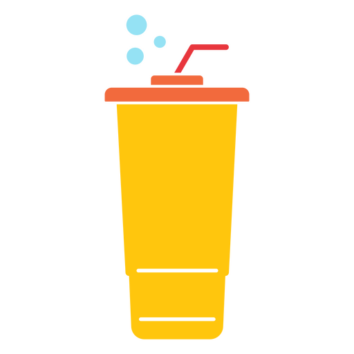 Vaso de jugo de plástico amarillo Diseño PNG