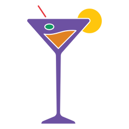 Cóctel en una copa morada Diseño PNG