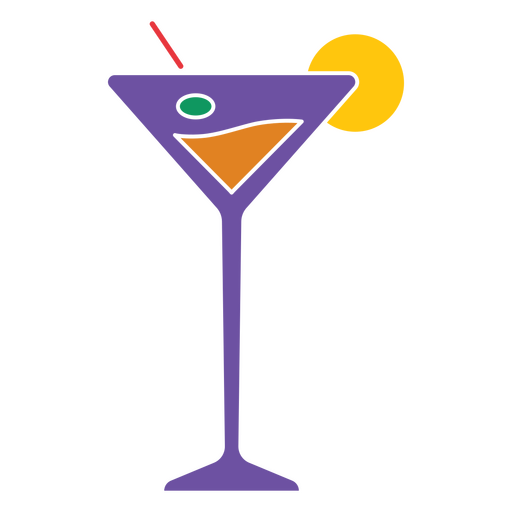 Cocktail in a purple cup PNG Design