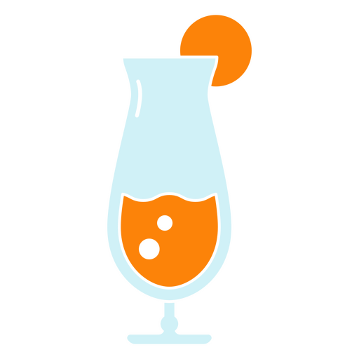 Refreshing cocktail with orange slice PNG Design
