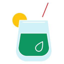 Cóctel verde con rodaja de naranja Diseño PNG