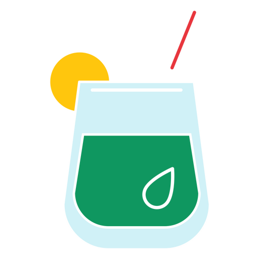 Grüner Cocktail mit Orangenscheibe PNG-Design