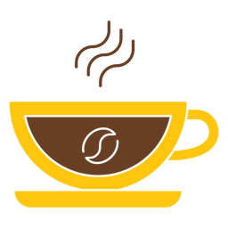 Xícara de café amarela Desenho PNG