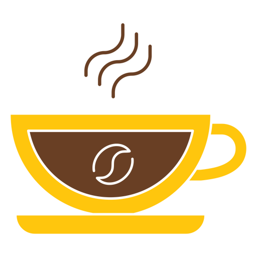 Xícara de café amarela Desenho PNG