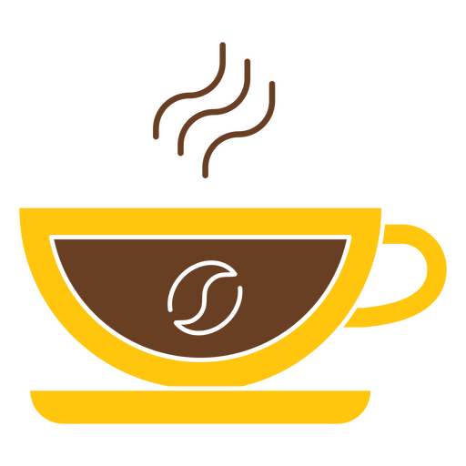 Yellow cup of coffee PNG Design