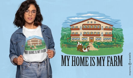 Big house farm in countryside t-shirt design