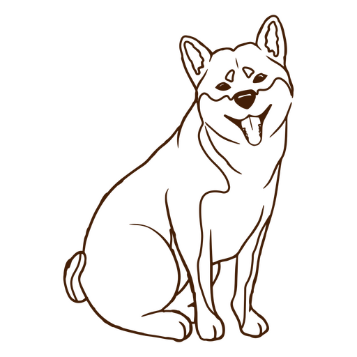 Adorável cachorro Shiba Inu Desenho PNG