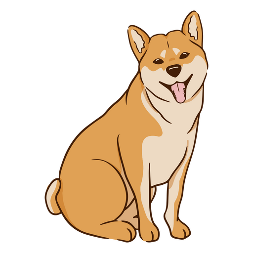 Cute Shiba Inu dog PNG Design