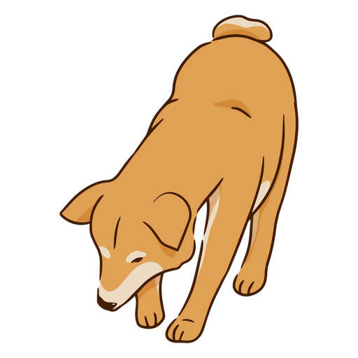 Cute dog breed Shiba Inu digging PNG Design