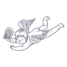 Divine toddler cherub PNG Design