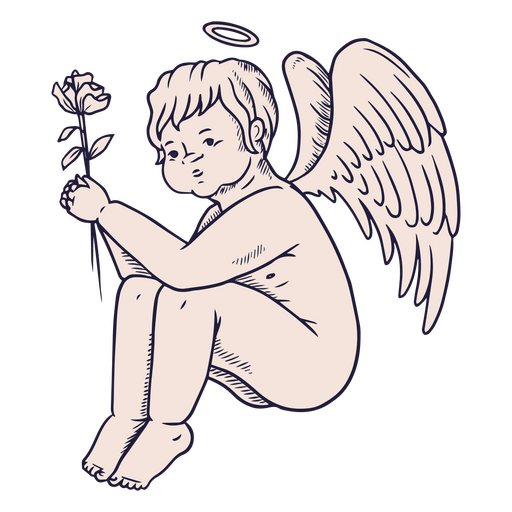 Anjo puro rezando Desenho PNG