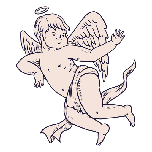 Divine cherub in heaven PNG Design