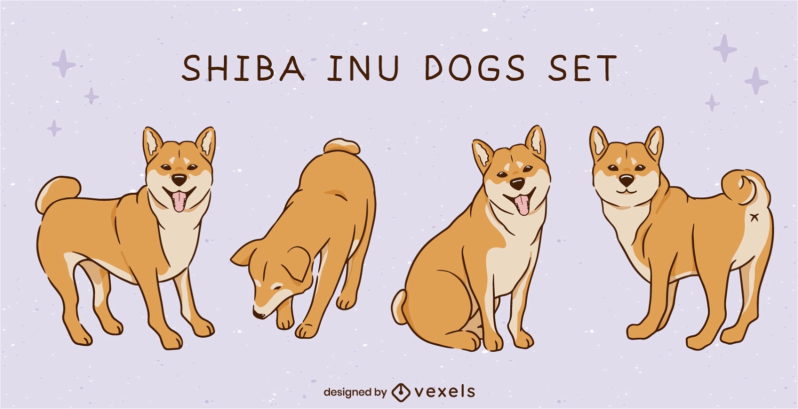 Shiba inu perro raza lindo animal conjunto