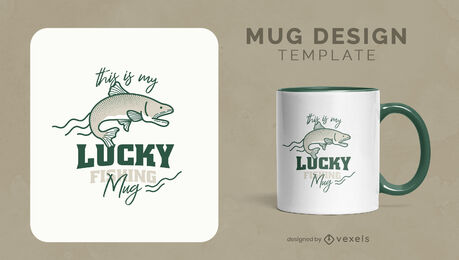 Design de caneca de pesca da sorte