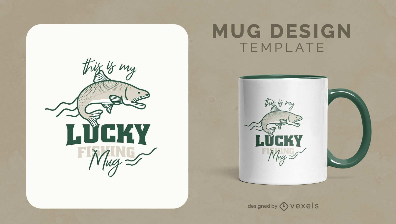 Lucky fishing mug design