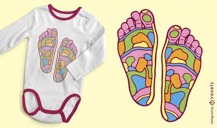 Colorful feet for reflexology t-shirt design