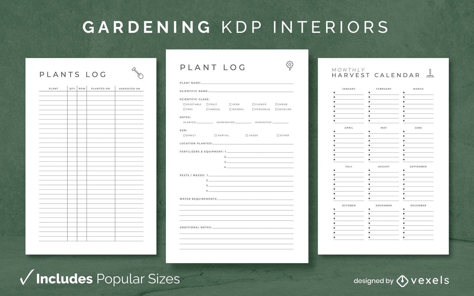 Entwurfsvorlage für Garten-Hobby-Journal KDP