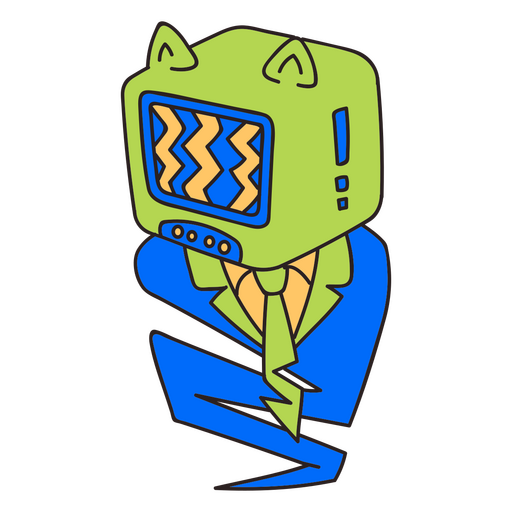 Psychedelic TV man tattoo PNG Design