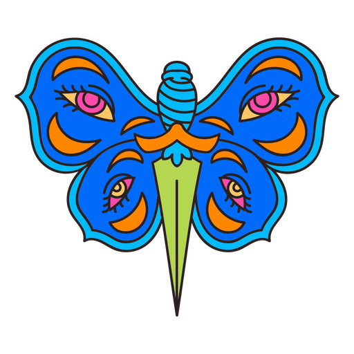 Psychedelic Alien Butterfly Tattoo PNG & SVG Design For T-Shirts