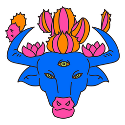 Tatuagem de cabeça de touro psicodélica Desenho PNG