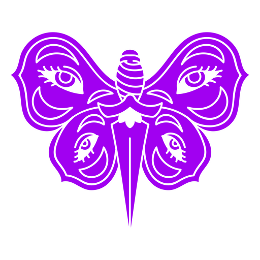 Psychedelic purple butterfly PNG Design