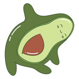 Dehnbare Avocado PNG-Design