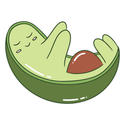 Abacate em pose de meia lua Desenho PNG