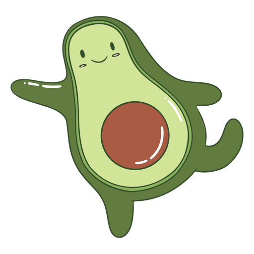 Avocado stretching PNG Design