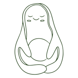 Abacate relaxado bonito Desenho PNG